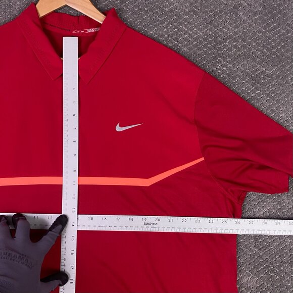 Nike Tiger Woods Polo Shirt Men's 2XL Red Elite Cool Carbon Golf Performance XXL - Picture 10 of 12